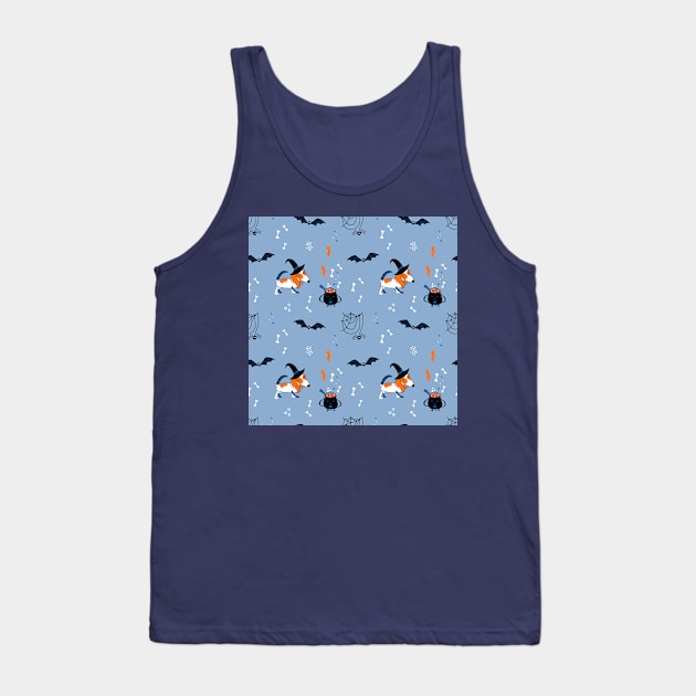 Cute print with a puppy in a witch costume Tank Top by DanielK